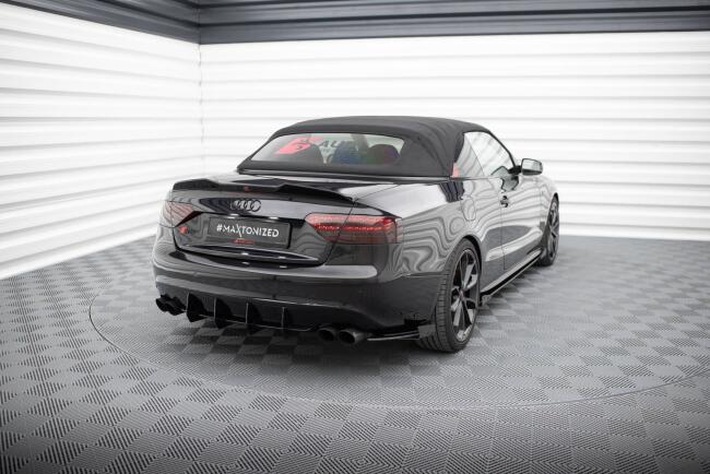 Maxton Design Street Pro Diffusor Flaps für Audi S5 / A5 S-Line Coupe / Cabriolet 8T matt schwarz mit Hochglanz Flaps