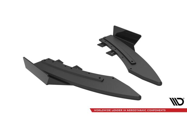 Maxton Design Street Pro Diffusor Flaps für Audi S5 / A5 S-Line Coupe / Cabriolet 8T schwarz rot mit Hochglanz Flaps