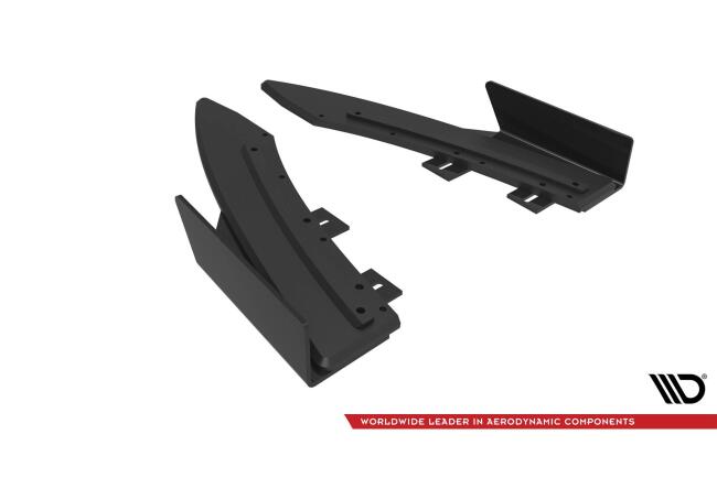 Maxton Design Street Pro Diffusor Flaps für Audi S5 / A5 S-Line Coupe / Cabriolet 8T schwarz rot mit Hochglanz Flaps
