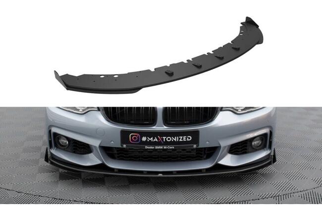 Maxton Design Street Pro Frontlippe + Flaps für BMW 4er F32 F33 F36 M-Paket Schwarz