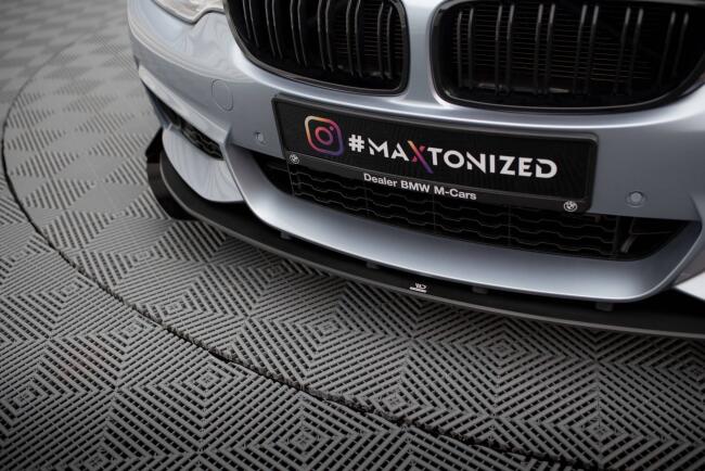 Maxton Design Street Pro Frontlippe für BMW 4er Coupe M-Paket F32 schwarz mit Hochglanz Flaps