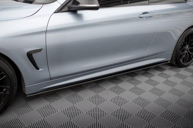 Maxton Design Street Pro Seitenschweller V.2 für BMW 4er Coupe M-Paket F32 schwarz matt