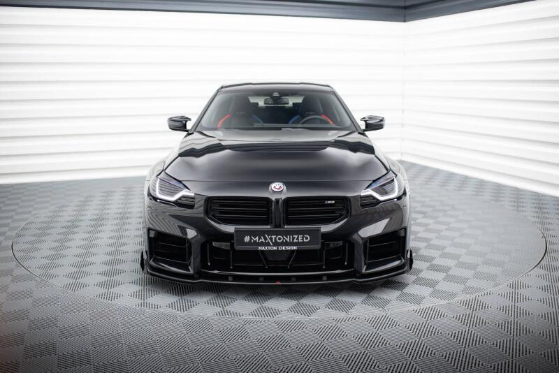 Maxton Design Street Pro Frontlippe für BMW M2 G87 Schwarz mit Hochglanz Flaps