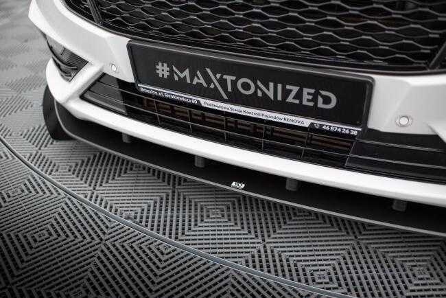 Maxton Design Street Pro Frontlippe für Ford Mondeo Sport Mk5 Facelift / Fusion Sport Mk2 Facelift schwarz mit Hochglanz Flaps