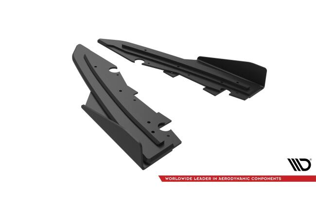 Maxton Design Street Pro Diffusor Flaps für Ford Mondeo Sport Mk5 Facelift / Fusion Sport Mk2 Facelift schwarz rot mit Hochglanz Flaps