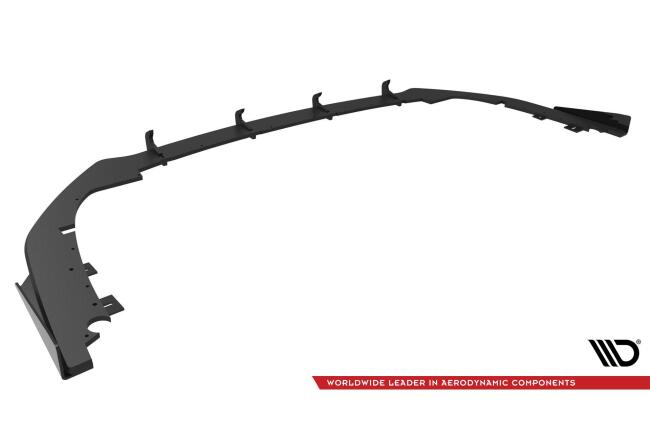 Maxton Design Street Pro Heckdiffusor für Honda Civic Mk10 schwarz mit roten Streifen und Glanz Flaps