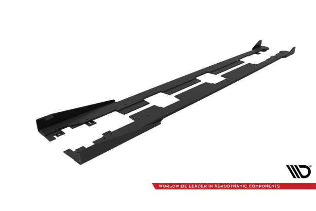Maxton Design Street Pro Seitenschweller für Honda Civic Mk10 schwarz mit Hochglanz Flaps