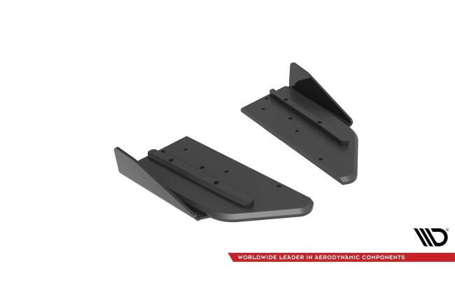 Maxton Design Street Pro Diffusor Flaps für Mercedes-AMG C43 Coupe C205 Facelift Schwarz-Rot mit Hochglanz Flaps