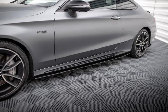 Maxton Design Street Pro Seitenschweller für Mercedes-AMG C43 Coupe C205 Facelift Schwarz-Rot