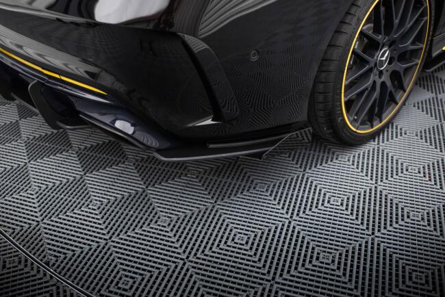 Maxton Design Street Pro Diffusor Flaps für Mercedes-AMG CLA 45 C117 Facelift matt schwarz mit Hochglanz Flaps