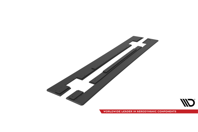 Maxton Design Street Pro Seitenschweller (Paar) für Mercedes-AMG CLA 45 C117 Facelift Schwarz matt