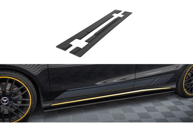 Maxton Design Street Pro Seitenschweller für Mercedes-AMG CLA 45 C117 Facelift schwarz rot