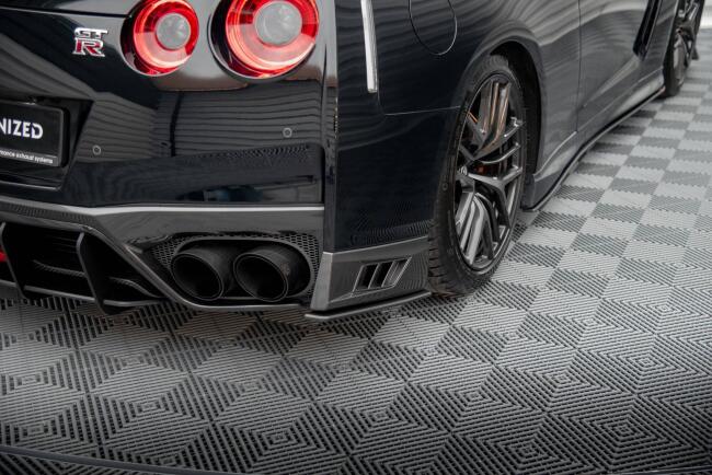 Maxton Design Street Pro Diffusor Flaps für Nissan GTR R35 Facelift Schwarz-Rot