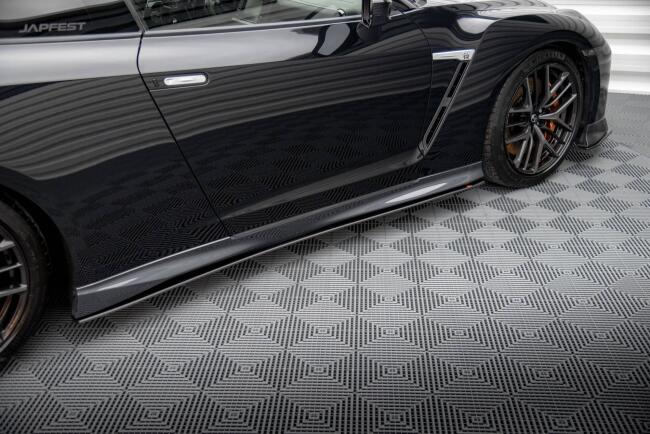 Maxton Design Street Pro Seitenschweller für Nissan GTR R35 Facelift schwarz matt