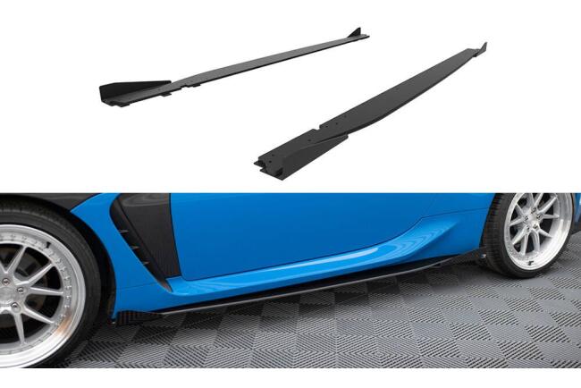 Maxton Design Street Pro Seitenschweller für Toyota GR86 Mk1 Schwarz mit Hochglanz Flaps