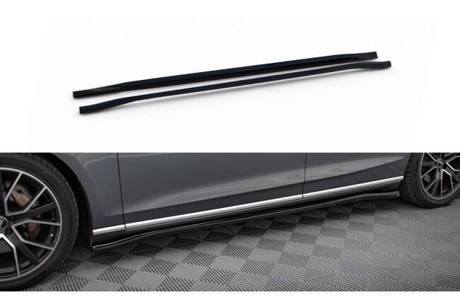 Maxton Design Seitenschweller für Audi A8 D5 Hochglanz schwarz