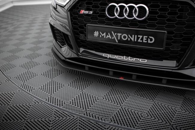 Maxton Design Street Pro Frontlippe für Audi RS3 Limousine 8V Facelift schwarz matt