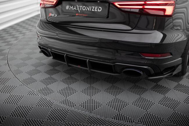 Maxton Design Street Pro Heckdiffusor für Audi RS3 Limousine 8V Facelift Schwarz