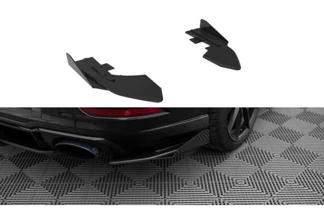 Maxton Design Street Pro Diffusor Flaps für Audi RS3 Limousine 8V Facelift Schwarz-Rot mit Hochglanz Flaps