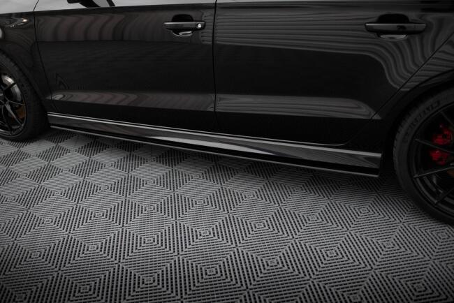 Maxton Design Street Pro Seitenschweller für Audi RS3 Limousine 8V Facelift schwarz matt