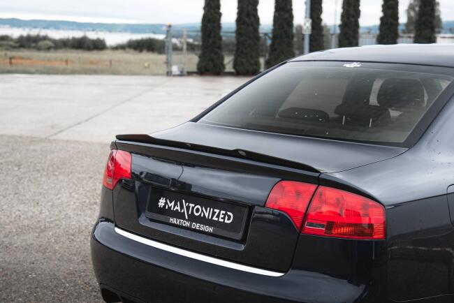 Maxton Design Spoiler Lippe für Audi RS4 Limousine B7 schwarz Hochglanz