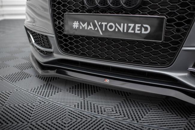Maxton Design Frontlippe V.4 für Audi S5 / A5 S-Line Coupe / Cabrio / Sportback B8 8T Facelift Hochglanz schwarz