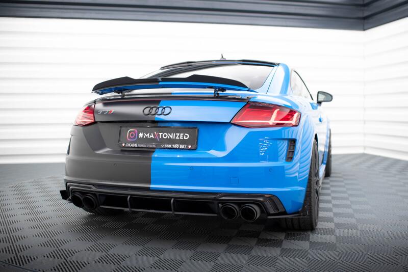 Maxton Design Street Pro Diffusor Flaps für Audi TT S 8S Schwarz mit Hochglanz Flaps