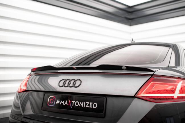 Maxton Design Spoiler Lippe für Audi TT S / S-Line 8S schwarz Hochglanz