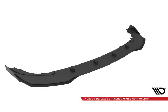 Maxton Design Street Pro Frontlippe für BMW 1er F40 M-Paket / M135i schwarz rot mit Hochglanz Flaps
