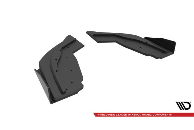 Maxton Design Street Pro Diffusor Flaps für BMW 1er F40 M-Paket / M135i schwarz rot mit Hochglanz Flaps