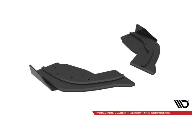 Maxton Design Street Pro Diffusor Flaps für BMW 1er F40 M-Paket / M135i schwarz rot mit Hochglanz Flaps