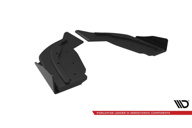 Maxton Design Street Pro Diffusor Flaps V.2 für BMW 1er F40 M-Paket / M135i Schwarz-Rot mit Hochglanz Flaps