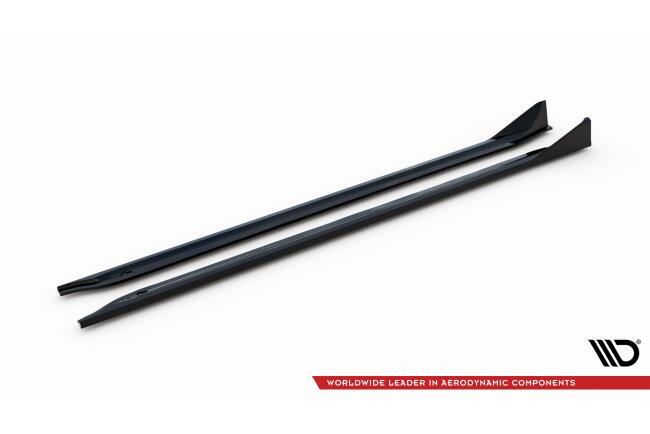 Maxton Design Seitenschweller (Paar) V.3 CSL Look für BMW M3 G80 / G81 Hochglanz schwarz