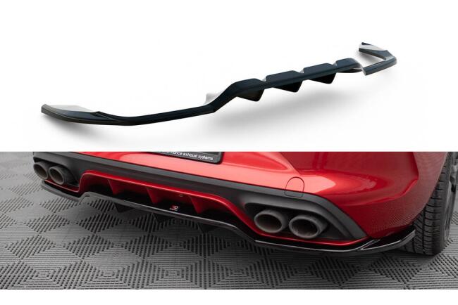 Maxton Design mittlerer Heckdiffusor DTM Look für Cupra Leon Hatchback Mk1 schwarz Hochglanz