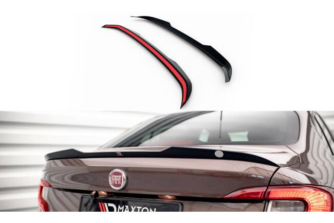Maxton Design Spoiler Lippe für Fiat Tipo S Limousine Mk1 schwarz Hochglanz