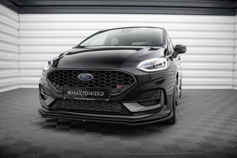 Maxton Design Frontlippe für Ford Fiesta ST / ST-Line Mk8 Facelift Hochglanz schwarz