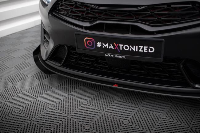 Maxton Design Street Pro Frontlippe für Kia Proceed GT Mk1 Facelift Schwarz mit Hochglanz Flaps