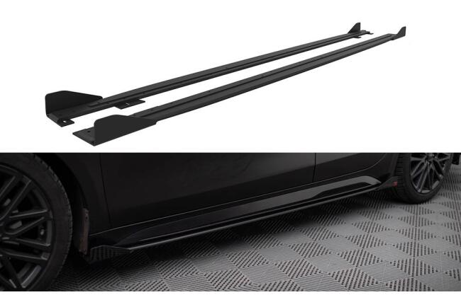 Maxton Design Street Pro Seitenschweller für Kia Proceed GT Mk1 Facelift schwarz mit Hochglanz Flaps