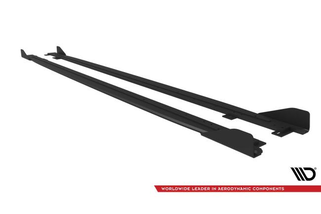 Maxton Design Street Pro Seitenschweller für Kia Proceed GT Mk1 Facelift schwarz mit Hochglanz Flaps