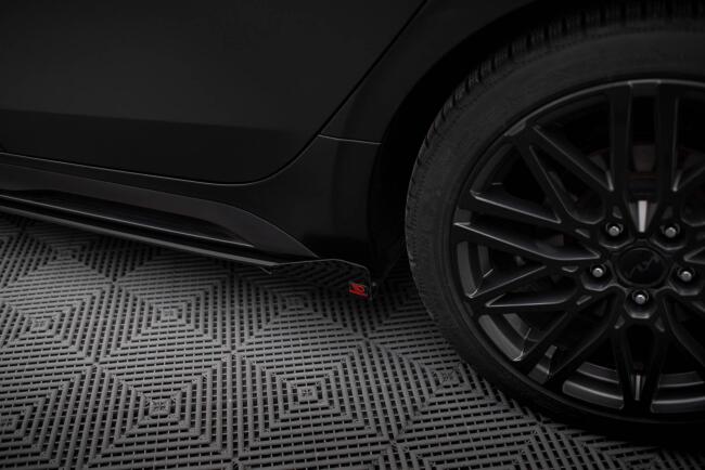 Maxton Design Street Pro Seitenschweller für Kia Proceed GT Mk1 Facelift Schwarz-Rot mit Hochglanz Flaps