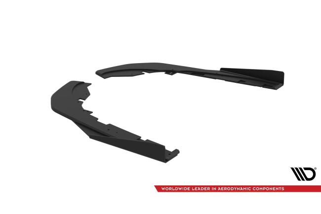 Maxton Design Street Pro Diffusor Flaps für Kia Stinger GT-Line Mk1 Schwarz-Rot mit Hochglanz Flaps