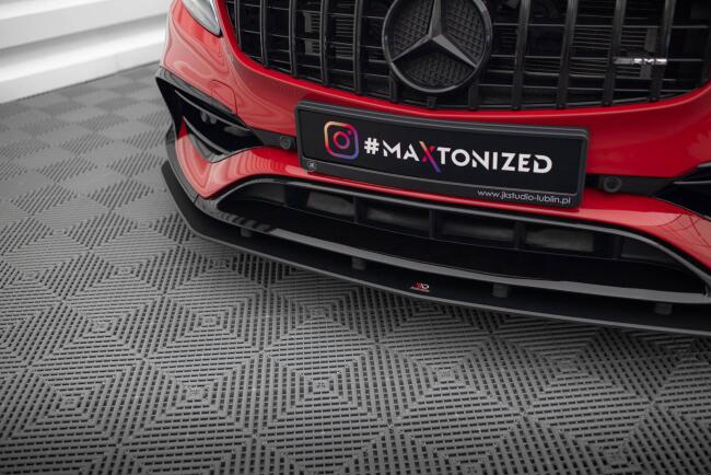 Maxton Design Street Pro Frontlippe für Mercedes-Benz A 45 AMG Aero W176 Facelift schwarz rot
