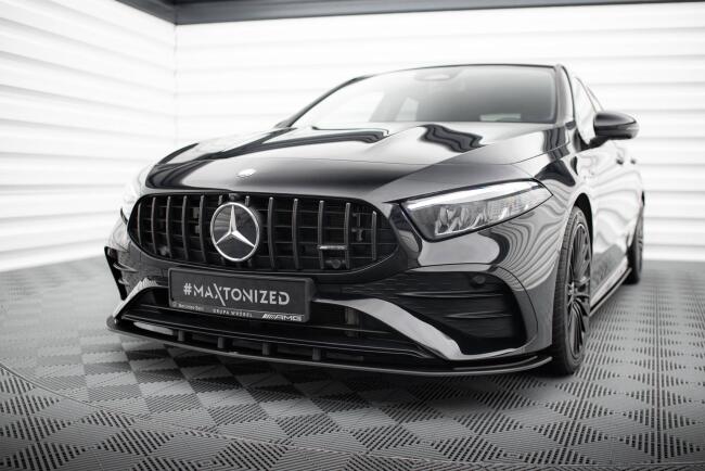 Maxton Design Street Pro Frontlippe für Mercedes-AMG A35 W177 Facelift Schwarz matt