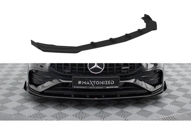 Maxton Design Street Pro Frontlippe für Mercedes-AMG A35 W177 Facelift Schwarz mit Hochglanz Flaps