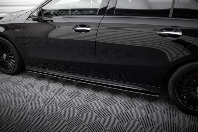 Maxton Design Street Pro Seitenschweller für Mercedes-AMG A35 W177 Facelift Schwarz matt