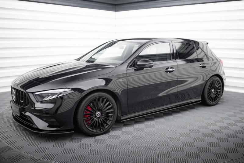Maxton Design Street Pro Seitenschweller (Paar) für Mercedes-AMG A35 W177 Facelift Schwarz-Rot