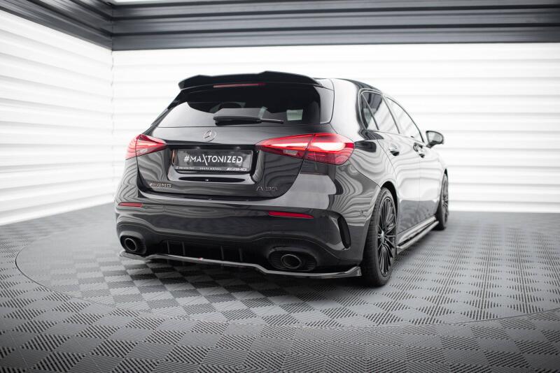 Maxton Design mittlerer Heckdiffusor DTM Look für Mercedes-AMG A35 Hatchback W177 Hochglanz schwarz