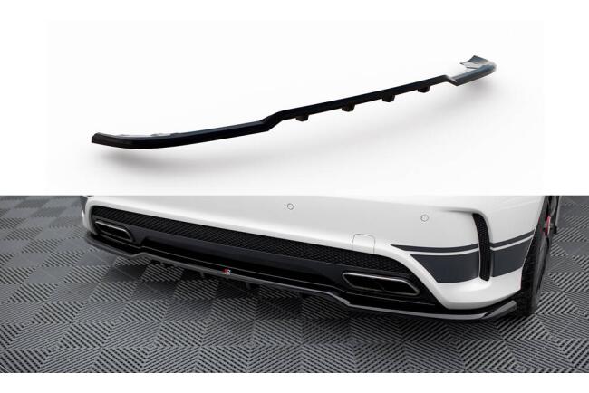 Maxton Design mittlerer Heckdiffusor DTM Look für Mercedes-Benz A45 AMG W176 schwarz Hochglanz