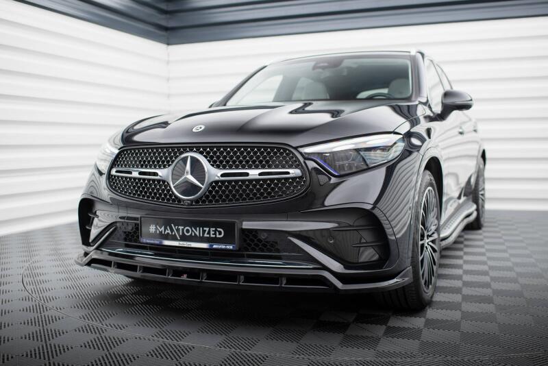 Maxton Design Frontlippe für Mercedes-Benz GLC AMG-Line SUV X254 / Coupe C254 Hochglanz schwarz