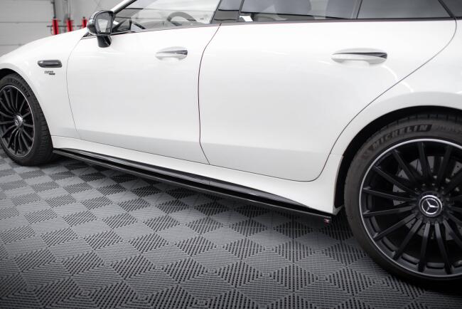 Maxton Design Seitenschweller für Mercedes-AMG GT 43 4 Door Coupe V8 Styling Package Hochglanz schwarz